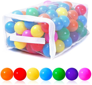 PlayMaty Play Ball Pit Balls Phthalate Free BPA Free Colorful Plastic Ocean Balls for Kids Swim Pit Fun Toys 100pcs for Toddlers and Baby Playhouse Play Tent Playpen(colorful)