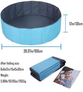 Kids Ball Pit Waterproof Folding Portable Baby Play Ball Pool(Balls Not Included)-Double Layer Oxford Cloth Not Need to Inflate Stable ball pit for toddler (Blue, M-39.37in)