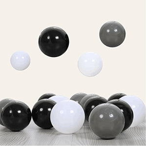 PlayMaty 100 Pieces Colorful Ball Pit Balls 2.1 Inches White Black Grey