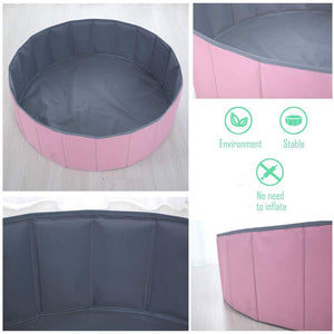 Kids Ball Pit Waterproof Folding Portable Baby Play Ball Pool(Balls Not Included)-Double Layer Oxford Cloth Not Need to Inflate Stable ball pit for toddler (Pink, M-39.37in)