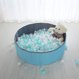 Kids Ball Pit Waterproof Folding Portable Baby Play Ball Pool(Balls Not Included)-Double Layer Oxford Cloth Not Need to Inflate Stable ball pit for toddler (Blue, M-39.37in)