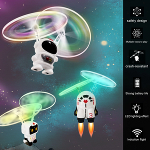 Astronaut Flying Helicopter Induction Suspension RC Mini Drone Aircraft Games Hand ControlledInfrared Watch Gesture Quadcopter